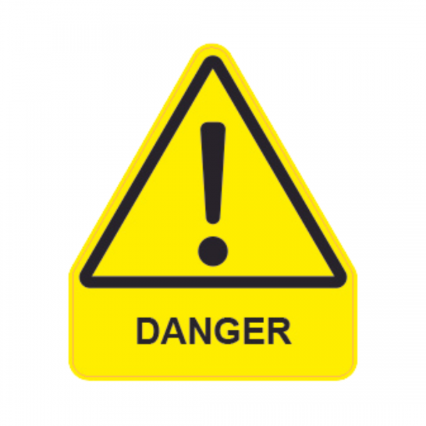 Panneau Triangle Sticker Danger ! Texte "Danger" TRI-STI145-TXA